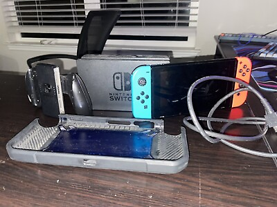 #ad Nintendo Switch Red Blue w Dock amp; Wired Controller Case HDMI Tested $150.00