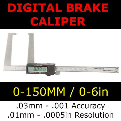 #ad Digital Disc Brake Rotor Caliper Measuring Gauge Gage Thickness Micrometer 150mm $19.78