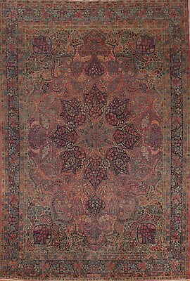 #ad Pre 1900 Antique Kirman Lavar 10#x27;x13#x27; Large Area Rug Hand knotted Vegetable Dye $5249.00