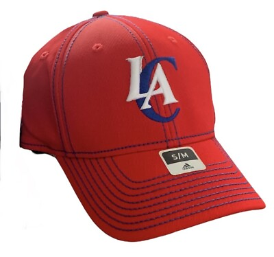 #ad #ad Los Angeles Clippers Adidas NBA Red Structured Flex Fitted Hat Adult S M NEW $9.59