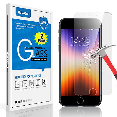 2Pack For iPhone 7 8 SE 2nd3rd Gen 2020 2022 HD Tempered Glass Screen Protector $9.90
