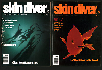 #ad Skin Diver Magazine Complete 1976 Jan Dec Set 12 Issues Scuba $30.99