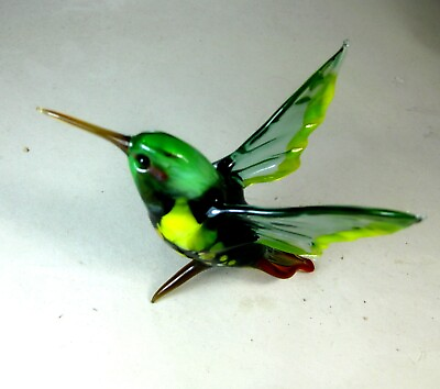 hand blown glass animal hummingbird murano style figurine ornament green 3.8quot; #ad $19.99
