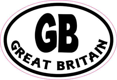 #ad 3X2 Oval GB Great Britain Sticker Vinyl Cup Decals Stickers Bumper Vehicle Decal $7.99