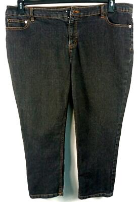 #ad * Liz claiborne blue denim spandex stretch mid rise plus straight leg jeans 18WP $16.99
