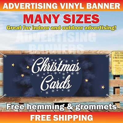 #ad CHRISTMAS CARDS Advertising Banner Vinyl Mesh Sign Xmas Christmas Gifts Sale $219.95