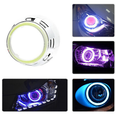 #ad Car Headlight Aperture Car Headlight Modified Cob Angel Eye LED Ring Light $10.35