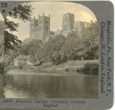 #ad ENGLAND Beautiful Durham Cathedral Keystone Stereoview Rare1200 Set# 250 $2.95