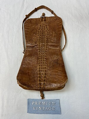 #ad Vintage Crocodile Alligator Cross Body Bag Great Vintage Condition $125 $125.00