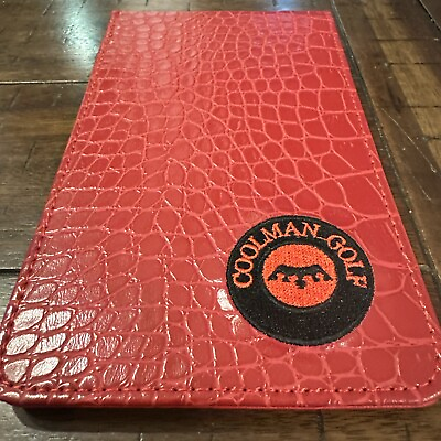#ad Golf Scorecard Holder Alligator Leather Yardage Book Cover Coolman Embroidery $18.99