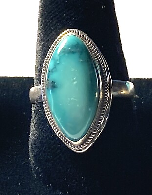Handmade Turquoise Ring Sterling Silver Sizable Sz8.5 Unisex $30.00