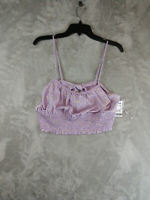 Pink Rose Tank Top Womens Size Large Pink Floral Casual Cottagecore Comfy Preppy $11.96