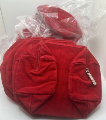 #ad Lot Of 14 Lancôme Red Corduroy Makeup Bags Great For Bridal Bachelorette Party $29.50