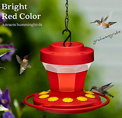 FIRST NATURE FLOWER HUMMINGBIRD FEEDER 16 OZ WIDE MOUTH #3091 EASY CLEAN USA $14.95