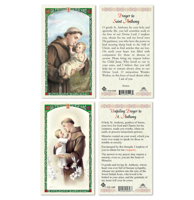 #ad Laminated Prayer to St. Anthony amp; Unfailing Prayer Holy Prayer Card Set Catholic $4.99