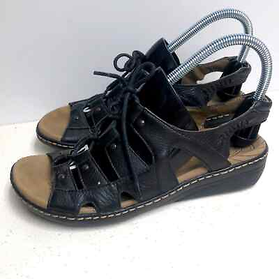 #ad Taos Ghilbert Black Leather Gladiator Sandals Womens 7 $36.00