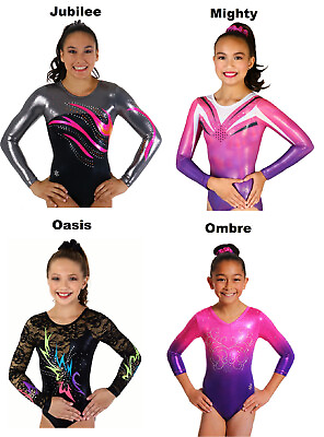 NEW Jubilee Mighty Oasis Ombre Girls Gymnastics Competition Leotard $289.95