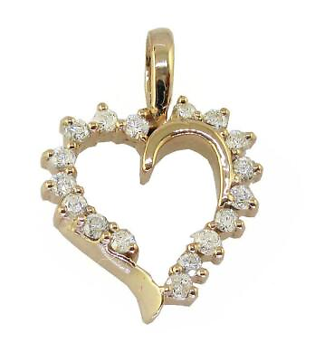 #ad #ad Heart Pendant Necklace Round Diamond SI1 G 0.45 Carat 14K White Gold Appraisal $413.59