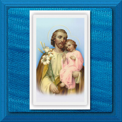 #ad St Joseph LAMINATED Wallet Size Holy Catholic Card Novena Prayer to Saint Joseph $0.99