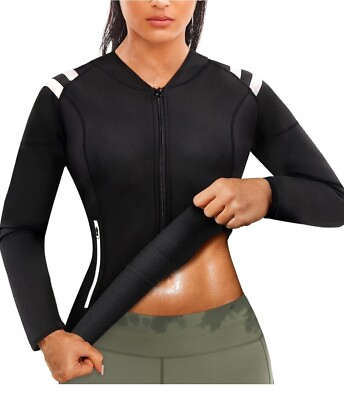 #ad SCARBORO Womens Neoprene Sauna Body Shaper Suit Hot Sweat Tummy Slimmer WORKOUT $15.99