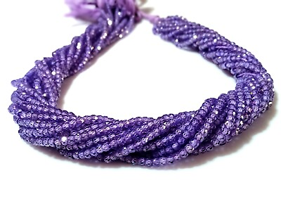 #ad TANZANITE ZIRCON RONDELLE 3MM FACETED LOOSE GEMSTONE BEADS 12quot;INCH 1 STRAND $18.04