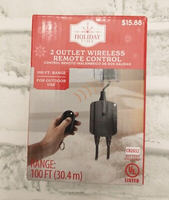 #ad 2 Outlet Wireless Remote Timer 100 Ft Range Christmas Lights or Security NEW $15.88