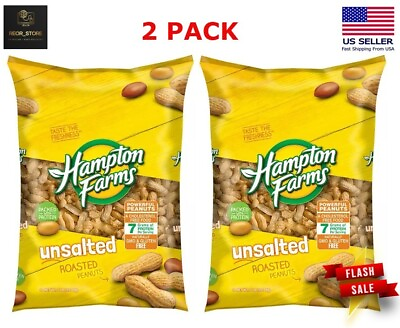 #ad 2 PACK Hampton Farms Unsalted In Shell Peanuts 10 lbs. TOTAL FREE SHIPPING $20.27