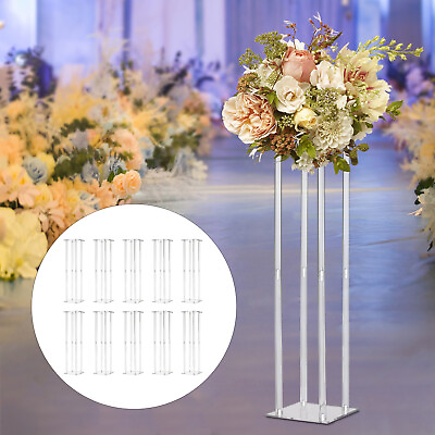 #ad 10Pcs Flower Stand Acrylic Column Acrylic Wedding Centerpieces Table Decor 31.5quot; $168.15