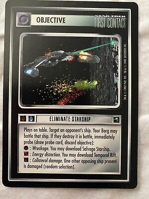 #ad Star Trek CCG 1E First Contact ELIMINATE STARSHIP Card NEVER PLAYED $1.15