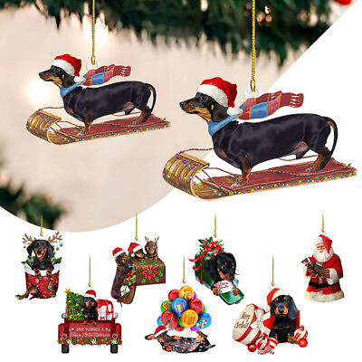 #ad Cute Dog Pendant Ornament Christmas Tree Acrylic Decor Xmas Gift New Year 2024 $4.95