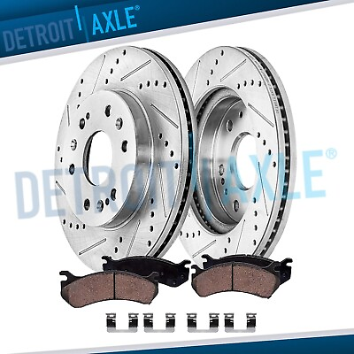 Front Drilled Rotors Brake Pads for Chevy Silverado 1500 Avalanche GMC Yukon XL $138.98