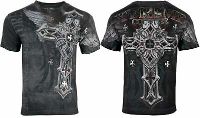 #ad Xtreme Couture By Affliction Men#x27;s T Shirt Battledome Biker Cross $26.95