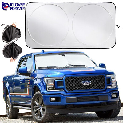 #ad Foldable Front Windshield Sun Shade Visor Fit for Ford F 150 F150 Truck Sunshade $10.99
