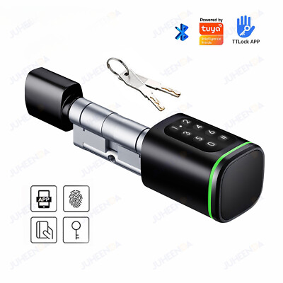 #ad Euro Door Smart Cylinder Lock Bluetooth APP Digital Password Card Mechanicak Key $136.68
