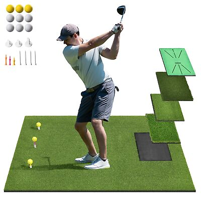 #ad Golf Hitting Mat 5×4ft PRO 26MM Golf Practice Mat Golf Mat Training Aid Indoor $84.69