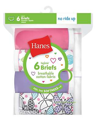 Hanes Girls Briefs 6 Pack Underwear Breathable Cotton No ride up preshrunk 6 16 #ad $11.57