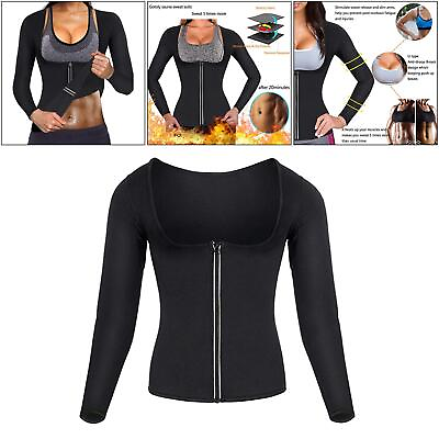 #ad Women Sauna Sweat with Long Sleeves Neoprene Shirt Workout $19.88
