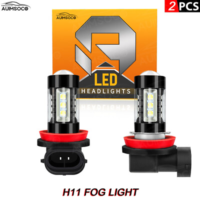 Two H8 H11 LED Fog Light Bulb Fog Light Bulb 6000K cold White High Power Lamps $23.99