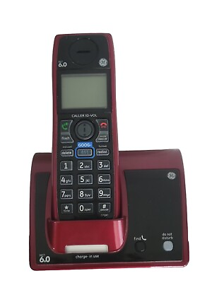 #ad GE Dect 6.0 Digital Cordless Phone Google 411 Directory Assitance RED $20.00