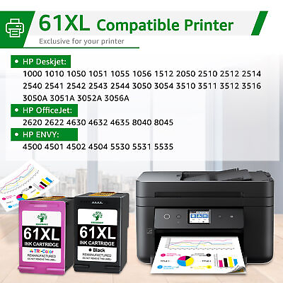 Black Color Ink Cartridges 60XL 61XL 62XL 63XL 64XL 65XL 67XL for HP Printer Lot #ad $21.05