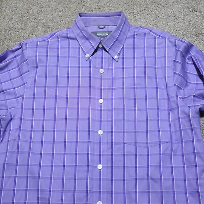 #ad Kenneth Cole Reaction Purple Plaid Checkered Dress Button Up Shirt M 15.5 32 33 $10.80