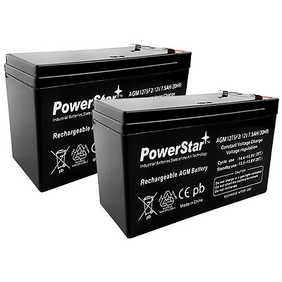 PowerStar Battery 2 Pack 12V 7.5Ah Razor Ground Force Drifter Go Kart Battery $35.88
