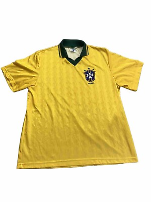 #ad VINTAGE 90’s BRAZIL NATIONAL TEAM WORLD CUP 1994 JERSEY SHIRT SIZE L Made In USA $58.88
