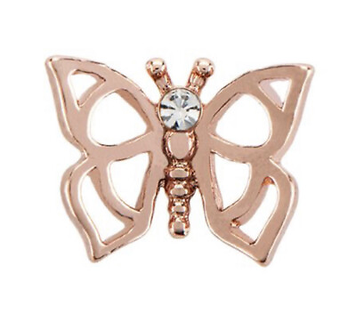 #ad Origami Owl DELICATE ROSE GOLD FILAGREE BUTTERFLY w CRYSTAL Floating Charm $5.99