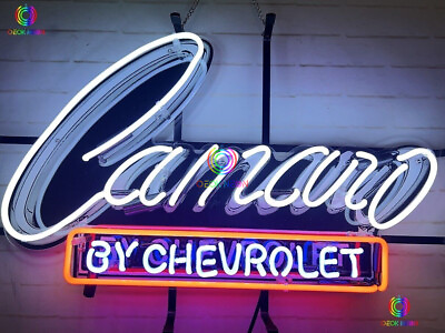 #ad Camaro By Chevrolet Black Car Service Garage Real Neon Sign Beer Bar Light Lamp $179.00