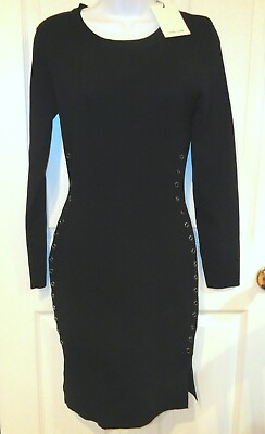 #ad Womens JOHNJENN Little BLACK DRESS SMALL NEW Fitted BODYCON $165.97