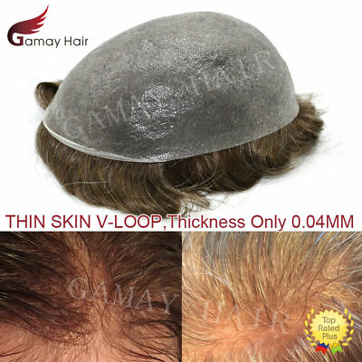 #ad Invisible Ultra Thin Skin Mens Toupee Hair Replacement Poly Hairpiece PU Systems $149.00
