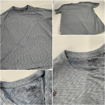 #ad Rhone Athletic Tee Shirt L men Gray SS Poly Nylon Spandex YGI F3 27 $34.99