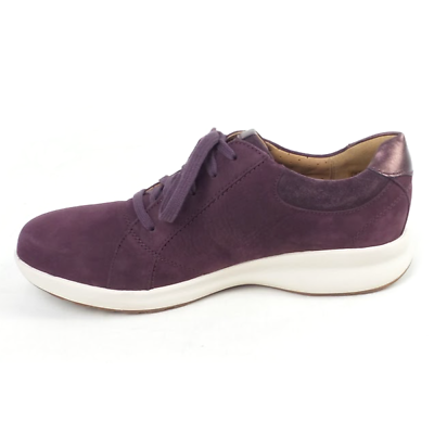 #ad Clarks UnStructured Leather Lace Up Sneakers Un Adorn Lace Aubergine $31.99