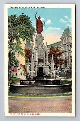 #ad Quebec City Quebec Canada Monument Of The Faith Antique Vintage Postcard $7.99